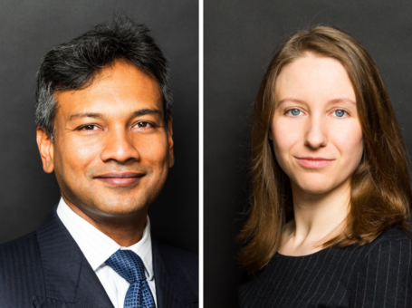 side by side image of Bajul Shah and Heather Murphy, barristers
